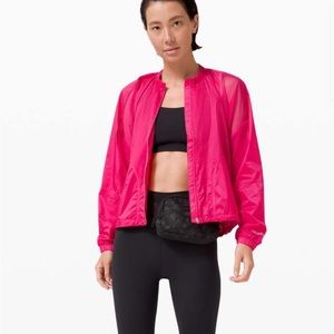 Lululemon with the Breeze Jacket 8 Geranium Pink